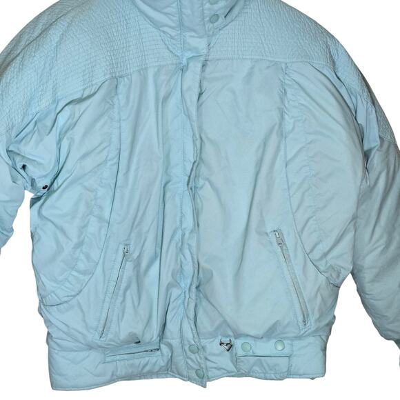 Vintage Mint Green Obermeyer Womens Ski Jacket Thick Warm Size 10 1980s - Picture 4 of 11